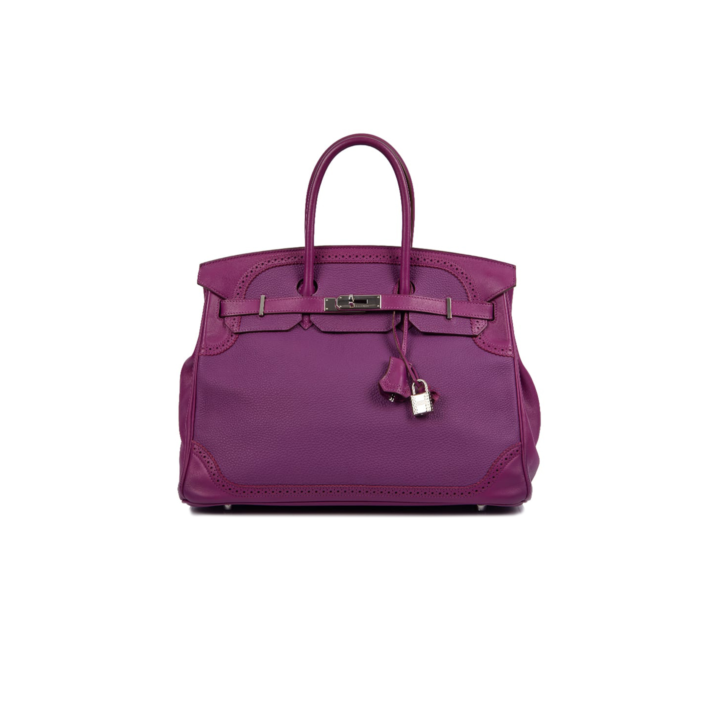 H**mes birkin 35 swift and togo lace series anemone purple silver buckle h082650ck06 (35*28*18cm)